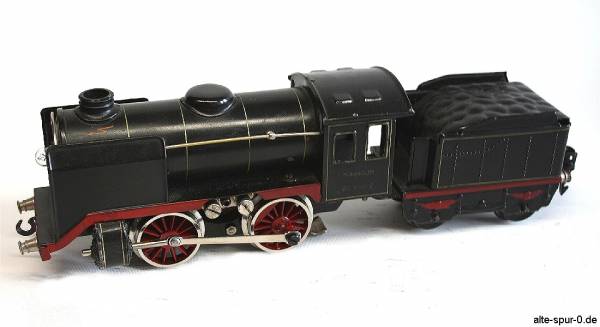 Märklin R66 12900, Dampflokomotive 20 Volt, Spur 0, 2-achsig, schwarz, mit 2-achsigem, schwarzem Tender