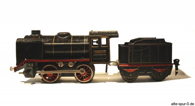Märklin R 12880, Dampflokomotive 20 Volt, 2-achsig, schwarz, mit 2-achsigem, schwarzer Tender