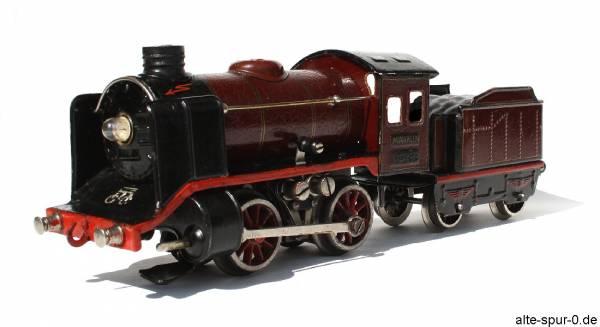 Märklin R 12890, Dampflokomotive 20 Volt, 2-achsig, rot, mit 2-achsigem, rotem Tender