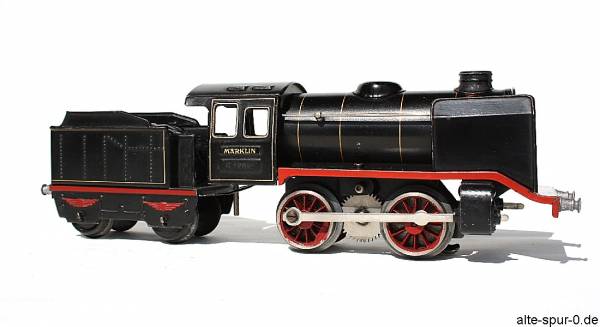 Märklin R 12890, Dampflokomotive 20 Volt, 2-achsig, schwarz, mit 2-achsigem, schwarzer Tender