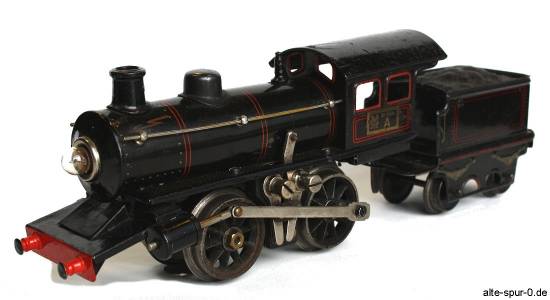 Märklin R 13040, Dampflokomotive max. 20 Volt , Spur 0, 2-achsig, schwarz, mit 2-achsigem, schwarzem Tender