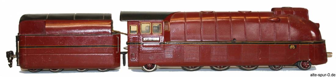 Märklin Spur 0, SLH70 12920, Dampflokomotive 20 Volt, 2'C1', rot, mit 4-achsigem Tender, Spitzname: "Blutwurst"