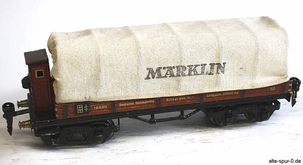 Märklin 18520 P, Niederbordwagen: "Deutsche Reichsbahn", 2-achsig, mit Plane