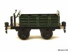 Märklin 19180, Bremsplattform-Wagen, alte Spur 0, Güterwagen, offen, 2-achsig, grün, mit Sitz
