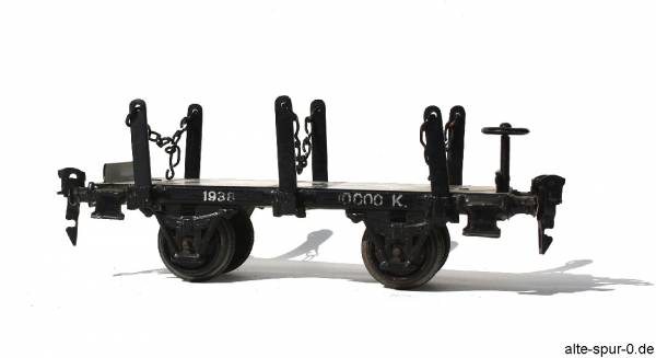 Märklin 19380, Plattformwagen: "Stammholztransportwagen", 4-achsig, schwarz
