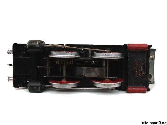 Märklin R 910, Dampflokomotive, Uhrwerk, 2-achsig, mattschwarz, mit 2-achsigem, schwarzem Tender