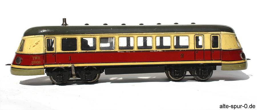 Märklin TWE 12930, Elektro-Triebwagen, 20 Volt, 4-achsig, alte Spur 0