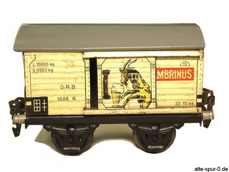 Märklin, 16880, Eis- & Bierwagen, 2-achsig, weiss, "GAMBRINUS", ohne Bremserhaus