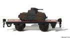 1770/01 Märklin Plattformwagen, 2-achsig, mit Ladung: Panzer, alte Spur 0