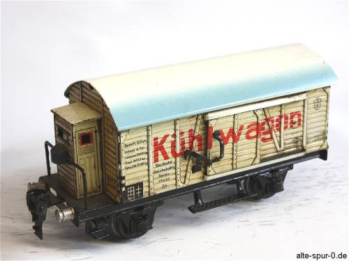 Märklin, 17930, Kühlwagen, 2-achsig, grau/weiss, mit Bremserhaus und Dach
