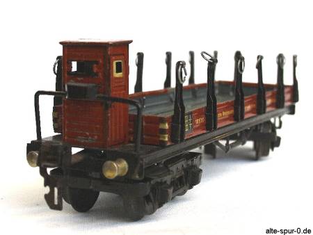 Märklin 18520, Rungenwagen: "Deutsche Reichsbahn", 4-achsig, offen, rotbraun, ohne Ladung