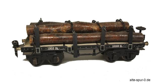 Märklin 19530, Plattformwagen: "Stammholztransportwagen", 4-achsig, schwarz
