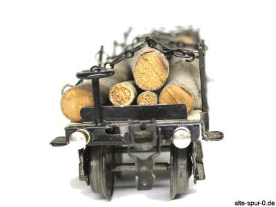 Märklin 19530, Plattformwagen: "Stammholztransportwagen", 4-achsig, schwarz