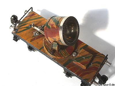 Märklin 19590, Plattformwagen: "Scheinwerferwagen", 2-achsig, mimikry, Draufsicht von oben