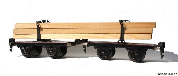 19610, Märklin Langholzwagen, 2-achsig, in Paaren, schwarz/rotbraun