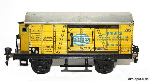 17920 Märklin Güterwagen, 2-achsig, gelb, Bananenwagen, Fyffes, Jamaica 17920 Märklin Güterwagen, 2-achsig, gelb, Bananenwagen, Fyffes, Jamaica